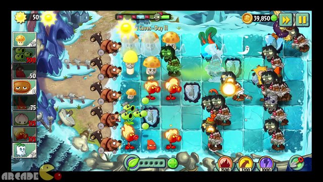 Plants vs Zombies 2 Frostbite Caves Day 11 Chard Guard