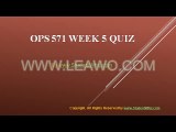 OPS 571 WEEK 5 QUIZ Question Answers