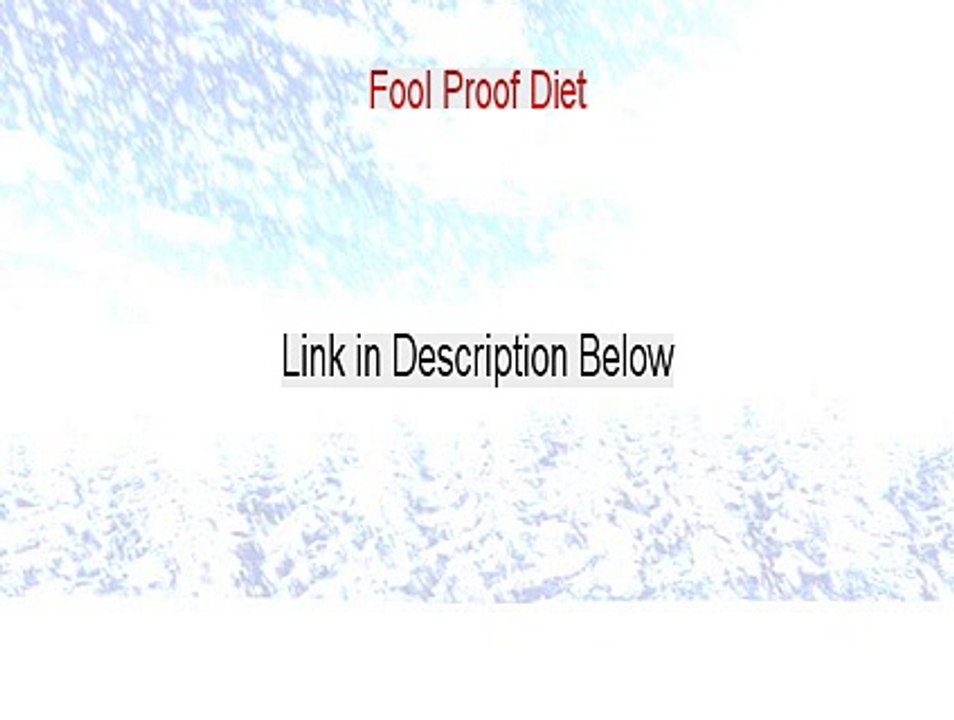 Fool Proof Diet PDF (Download Here)