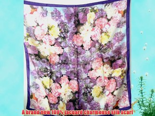Jingjingart Brand New 100% Jacqard Charmeuse Silk Scarf Shawl Wrap Roses