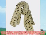 eFuture(TM) Beige Fashion Charming Beautiful Warm Black Polka Dot Scarf Wrap Women Lady Girl