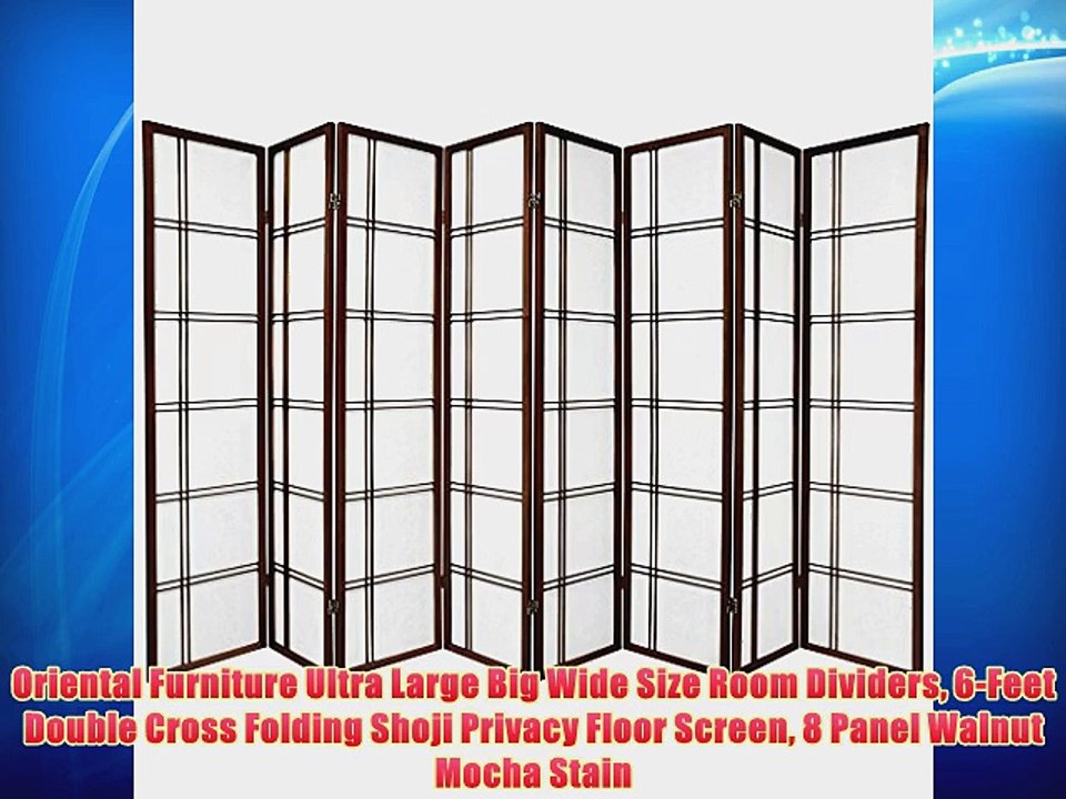 Oriental Furniture Ultra Large Big Wide Size Room Dividers 6-Feet Double Cross Folding Shoji