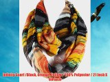 Infinity Scarf /Black Orange Yellow / 100% Polyester / 21 Inch X 68 Inch