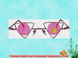 Triangle Round Lens Steampunk Sunglasses (Pink)