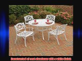 Home Styles 5552-328 Biscayne 5-Piece Outdoor Dining Set with Round Table and Arm Chair White