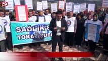 Tokat'ta sağlık çalışanları eylem yaptı