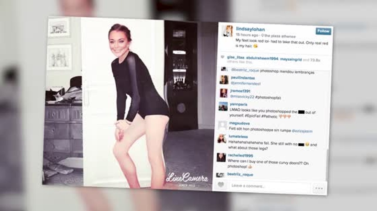 Lindsay Lohan's digital bearbeiteter Hintern ist im Internet zu sehen und sieht nicht gut aus