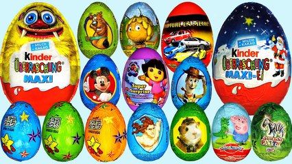 Giant Surprise eggs Mickey Mouse Peppa pig Play Doh Frozen pongebob MLP