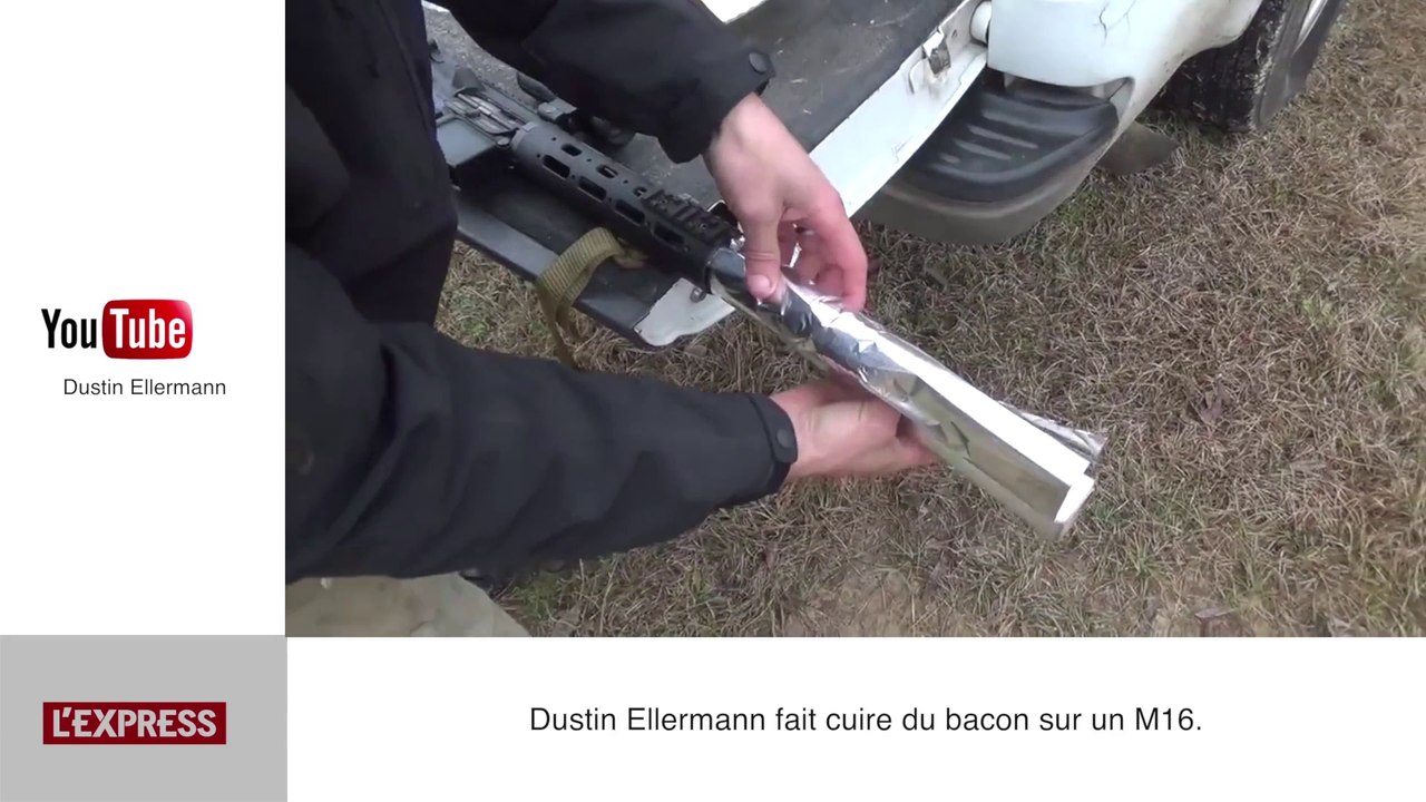 Il fait cuire du bacon sur une mitraillette - Le Zapping insolite
