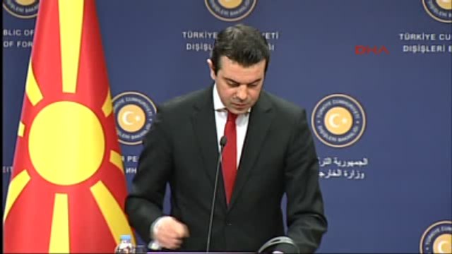 Dışişleri Bakanı Mevlüt Çavuşoğlu Makedonya Dışişleri Bakanı Nikola Poposki'yle ile Ortak Basın...