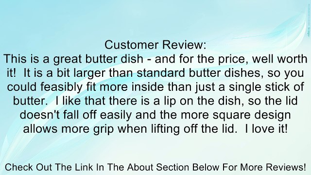 Luminarc Classic Glass Butter Dish with Lid Review