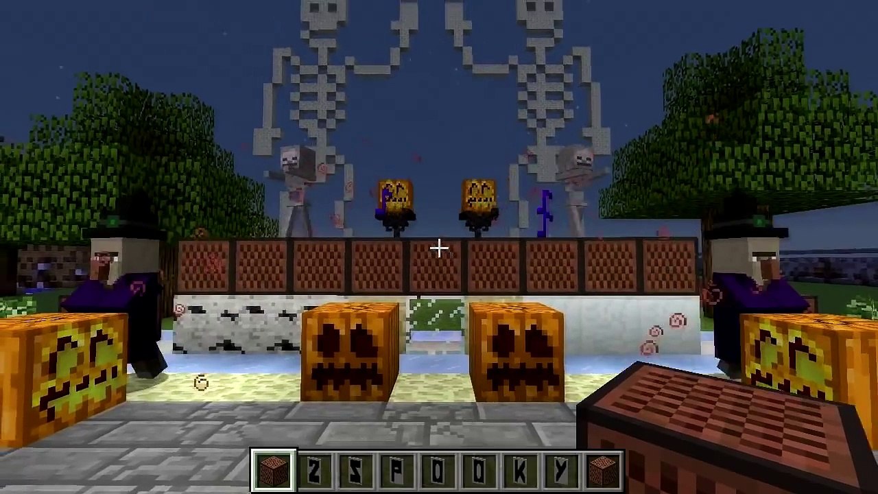 Spooky Scary Skeletons in Minecraft Note Blocks