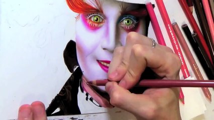 Drawing Johnny Depp as the Mad Hatter