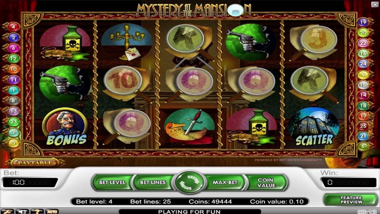 Mystery At The Mansion™ par NetEnt | Machines à sous en ligne Gratuites | MachinesAsousX.com