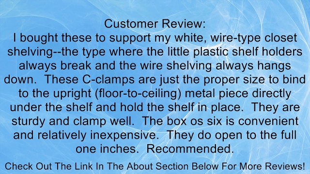 Grizzly H0481 Aluminum C-Clamps, Set of 6, 1-Inch Opening Review