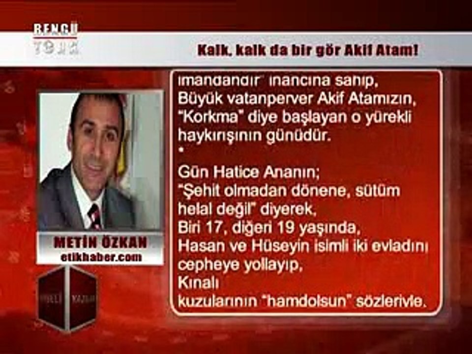 KÖŞELİ YAZILAR - METİN ÖZKAN 13.03.2015