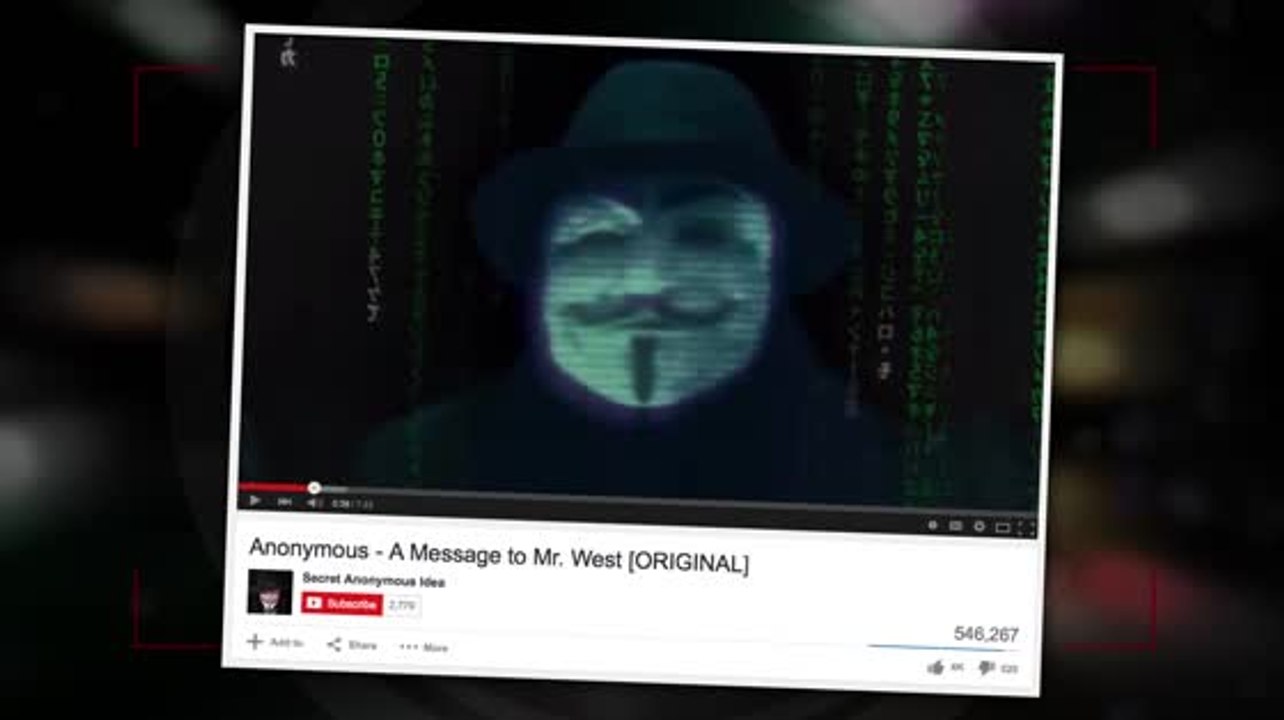 Die "anonymous" hacker lästern in einem neuen video über kanye west