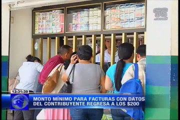 Monto mínimo para facturas con datos del contribuyente regresa a los $200