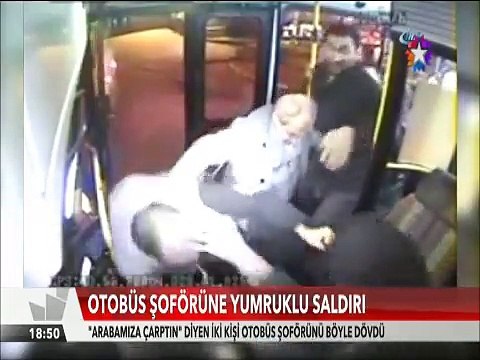 Otobüs şoförüne yumruklu saldırı 'Arabamıza Çarptın' deyip şoförü yumrukladılar