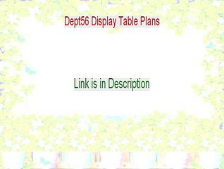 Dept56 Display Table Plans Free PDF (Get It Now)