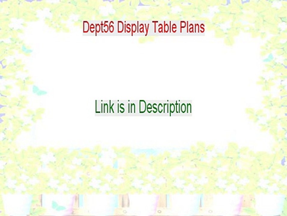 Dept56 Display Table Plans Free PDF (Get It Now)