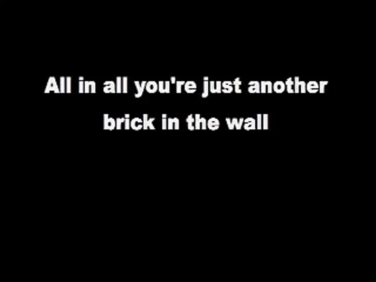 Pink Floyd Another Brick In The Wall Song And Lyrics Video Dailymotion