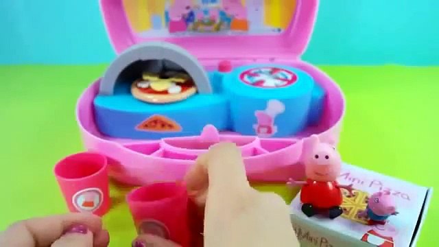 Peppa pig mini pizzeria playset toy for children, toys unboxing peppa pig