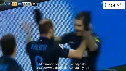 Rodrigo Palacio Goal Inter 1 - 1 Cesena Serie A 15-3-2015