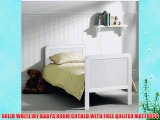 COT BED/JUNIOR BED LUXURY WHITE FINISH WITH FREE MATTRESS