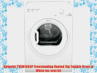 Hotpoint TVEM70C6P Freestanding Vented 7kg Tumble Dryer in White inc vent kit