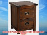 Boston Solid Pine Dark Wood Large Double Wardrobe with 2 Drawers