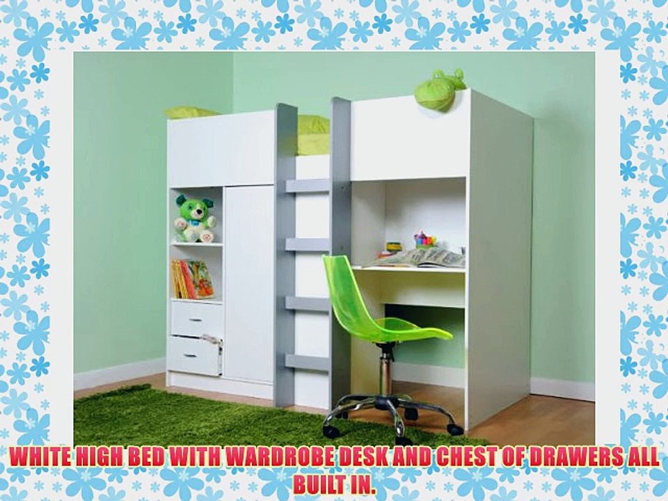 EXETER SHORTY HIGHSLEEPER BED - WHITE M350W