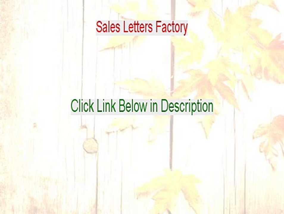 Sales Letters Factory Free Review [See my Review 2015]
