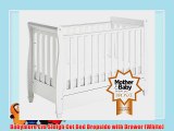 Babymore Eva Sleigh Cot Bed Dropside with Drawer (White)