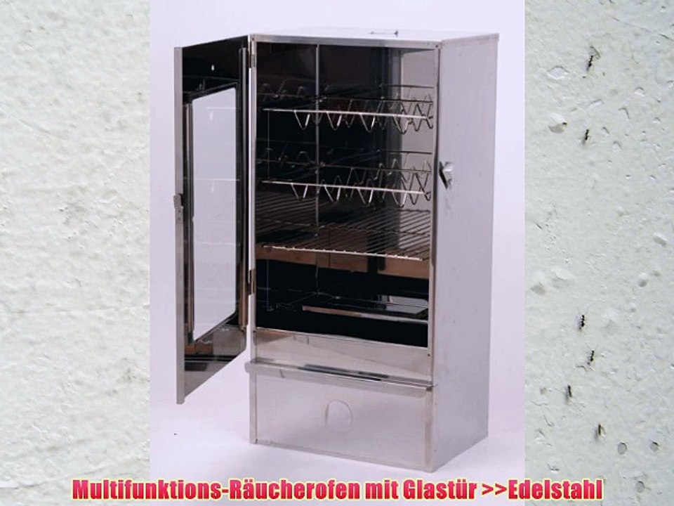 Multifunktions-R?ucherofen mit Glast?r >>Edelstahl