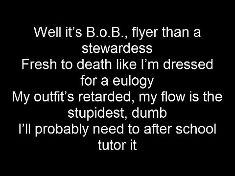 B.o.B Ft Andre 3000 Play The Guitar Lyrics on screen NEW SONG