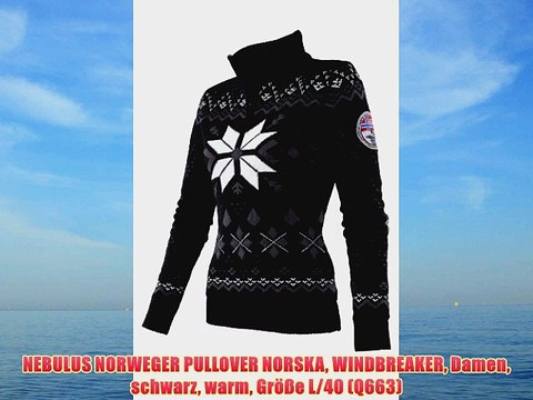 NEBULUS NORWEGER PULLOVER NORSKA WINDBREAKER Damen schwarz warm Gr??e L/40 (Q663)
