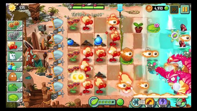 Plants vs Zombies 2 Frostbite Caves Fire Peashooter Endless Challenge!