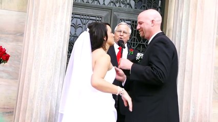 Funny Wedding Moment : Kid Grossed out by first kiss