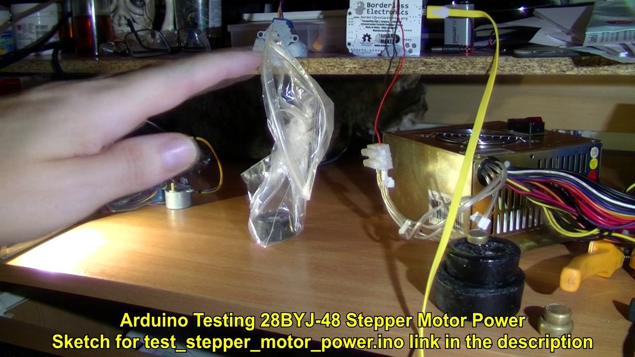 Arduino Testing 28BYJ 48 Stepper Motor Strength test.