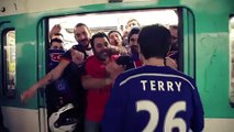 Happy PSG Fans Shove Terry Off Paris Metro Train - #PariSG300