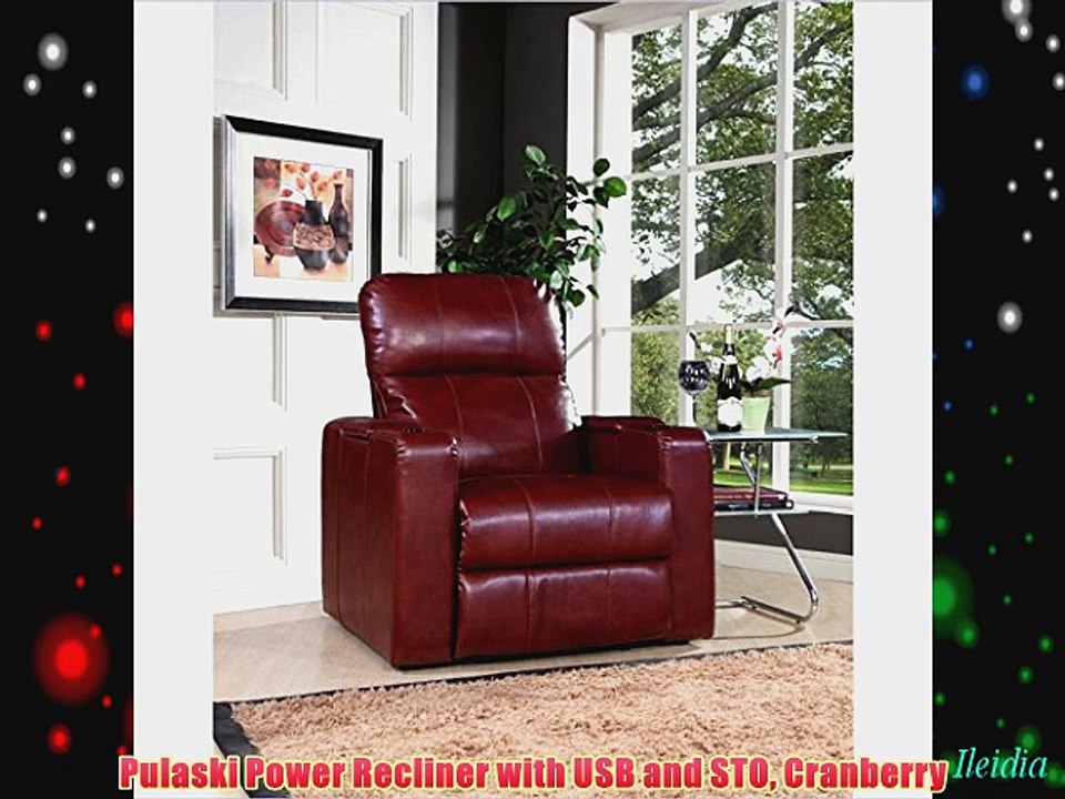 Pulaski Power Recliner with USB and STO Cranberry