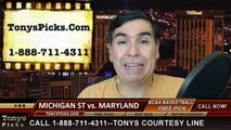 Maryland Terrapins vs. Michigan St Spartans Free Pick Prediction Big Ten Tournament NCAA College Basketball Odds Preview 3-14-2015