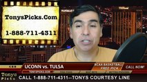 Tulsa Golden Hurricane vs. Connecticut Huskies Free Pick Prediction AAC Tournament NCAA College Basketball Odds Preview 3-14-2015