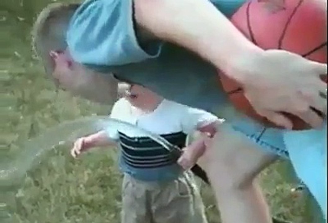 funny kid drinking water