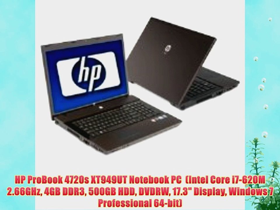 HP ProBook 4720s XT949UT Notebook PC  (Intel Core i7-620M 2.66GHz 4GB DDR3 500GB HDD DVDRW