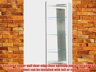 Robern CB-PLM2430WBLE  Pl-Series Left-Side Flat Bevel Mirror Medicine Cabinet with Outlet White