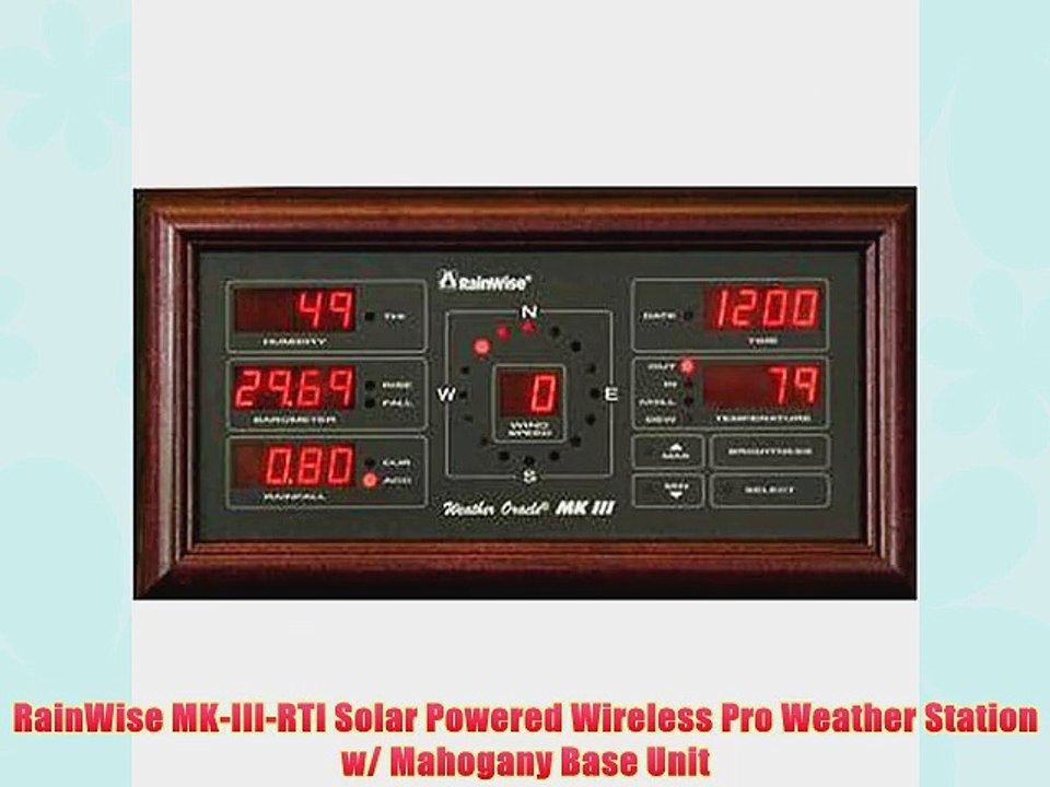 RainWise MK-III-RTI Solar Powered Wireless Pro Weather Station w/ Mahogany Base Unit