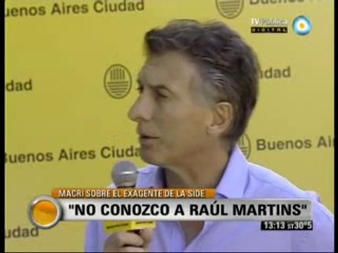 Mauricio Macri Dice ,No conozco a Raúl Martins