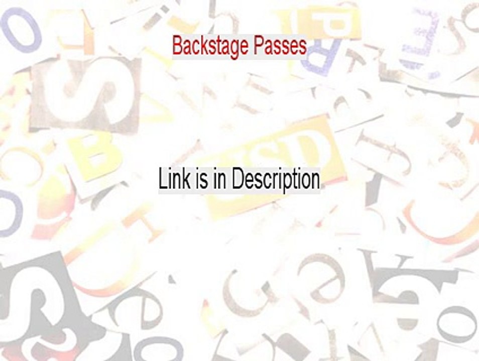 Backstage Passes PDF Download (Backstage Passesbackstage passes)